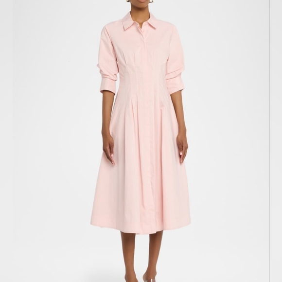 Simkhai Dresses & Skirts - Big Sale! SIMKHAI Jazz Poplin Pintuck Midi Shirtdress